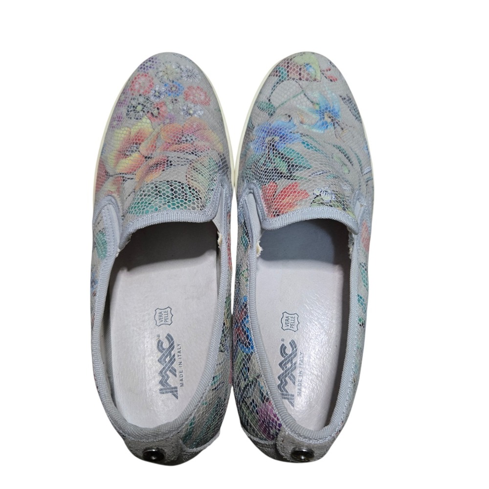 IMAC Italy Women's Leather Comfort Loafers Floral Scale Pattern EU 39 US 8 - 8.5